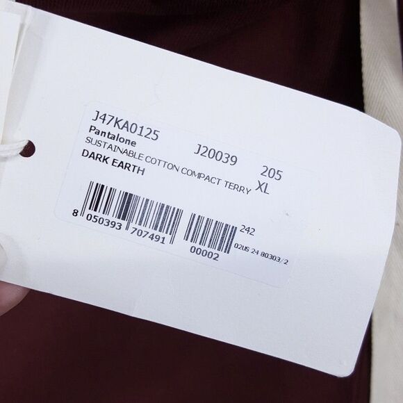 JIL SANDER Sweatpants Mens XL Burgundy Pull On Tapered Drawstring Jogger - Picture 3 of 12